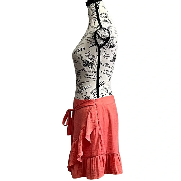 St Bernard Naked Zebra Faux Wrap Mini Skirt Ruffle Hem Beach Boho Peasent Beach - Picture 4 of 9